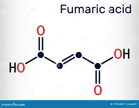 Fumaric Acid, C4H4O4, Molecule. it is Unsaturated Dicarboxylic Acid, Food Additive E297 Stock ...