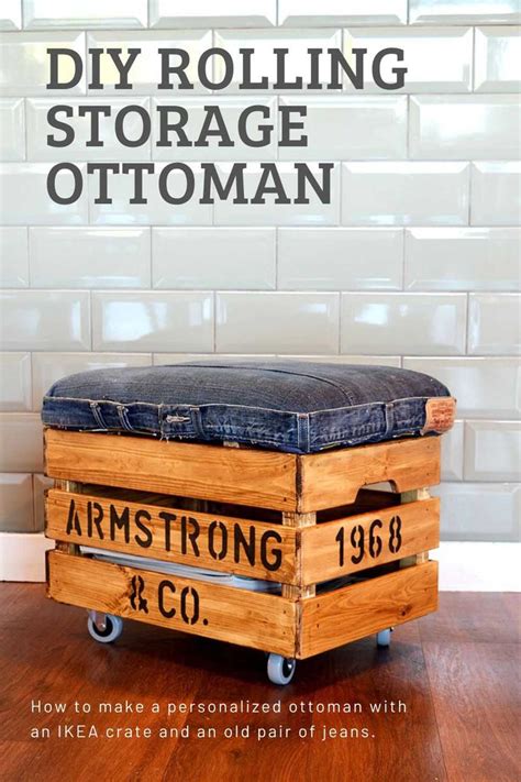 How to make a handy DIY ottoman. Not only is this rolling storage ottoman a great footstool with ...