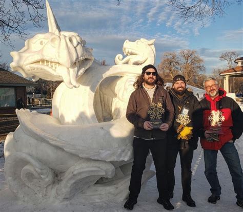 Trio of North Dakota snow sculpting artists chisel their way to ...