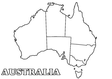 Map of Australia coloring page - Free Printable Coloring Pages ...