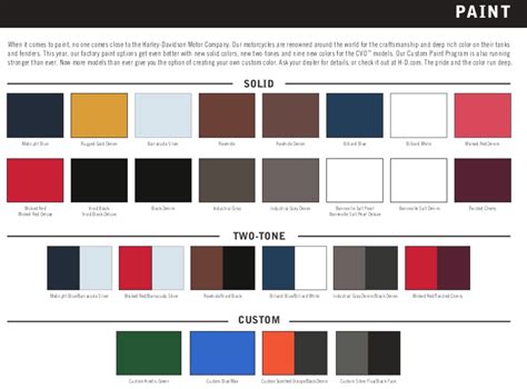 Harley Paint Codes and Color Charts