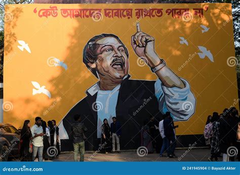 Wall Painting /portrait, the Father of the Nation Bangabandhu Sheikh Mujibur Rahman Editorial ...