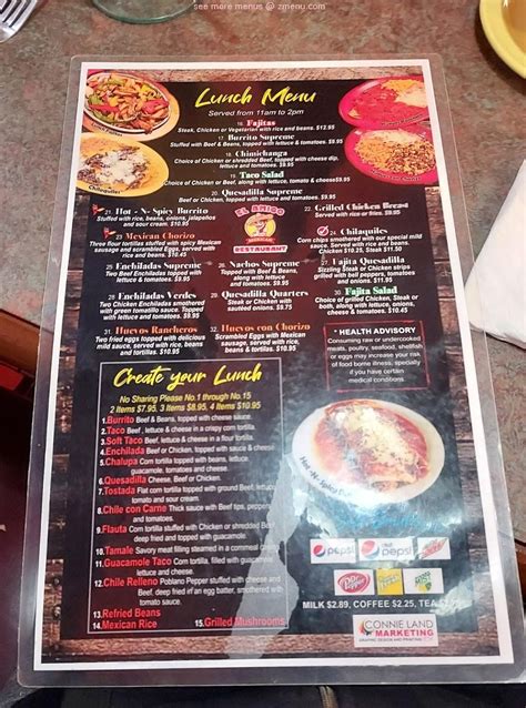 Menu at El Amigo Mexican Bar & Grill, Greenville