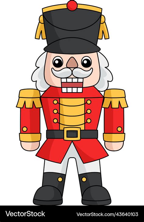 Christmas nutcracker cartoon colored clipart Vector Image