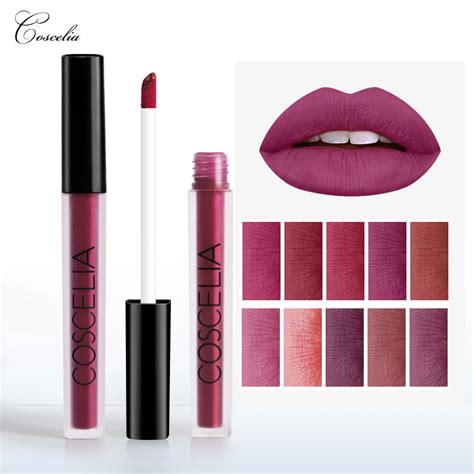 COSCELIA 15 Colors Waterproof Matte Lipstick Red Lip Long Lasting ...