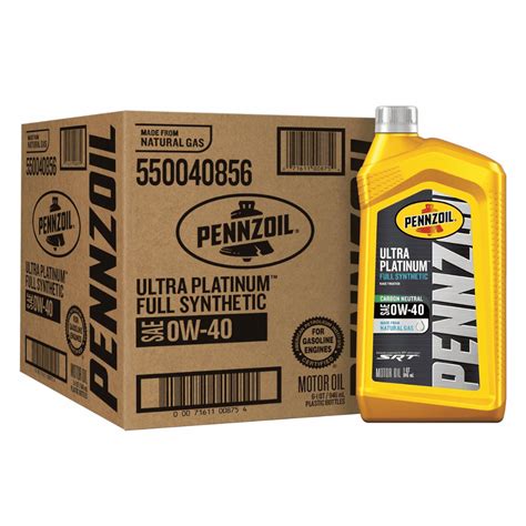 Pennzoil Ultra Platinum Full Synthetic 0W-40 Motor Oil (1 Quart, Case of 6) - MartDiscover.com