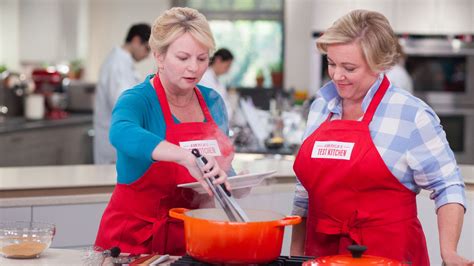 Host Bridget Lancaster shows host Julia Collin Davison the steps to ...