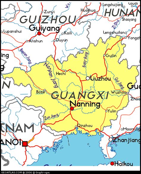 Map of Guangxi, China, China Atlas