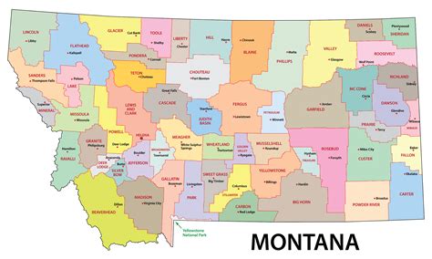 Montana Counties Map | Mappr