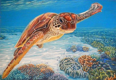 Close Encounter II | Turtle painting, Painting, Artist house