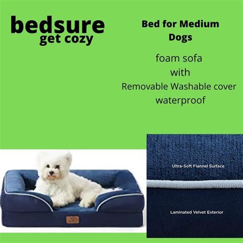 Bedsure Orthopedic Dog Bed, Bolster Dog Beds for Medium/Large/Extra ...