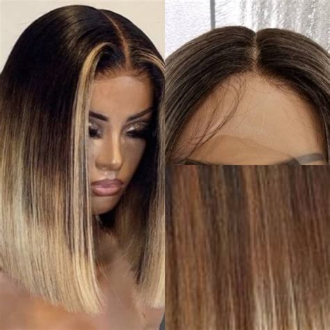 Blonde Ombre Bob-Straight 100% Human Hair And 150% Density | NEXAHAIR