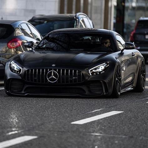 Matte black 2018 Mercedes-AMG GT R Coupé with 4.0-liter V8 Biturbo engine producing 577 ...