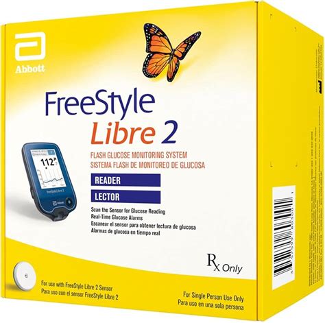 Libre Glucose Meter Libre 2 with Optional Glucose Alarms, High & Low Blood Sugar Indications ...