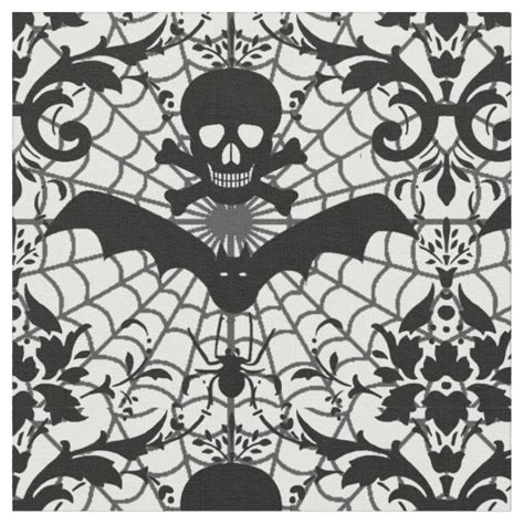 Halloween Bats Pattern Antique Illustrated Bat Art Fabric | Zazzle