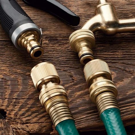 Solid Brass Quick-Change Garden Hose Fittings | Hose connector, Garden ...