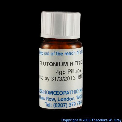 Homeopathic plutonium, a sample of the element Plutonium in the Periodic Table