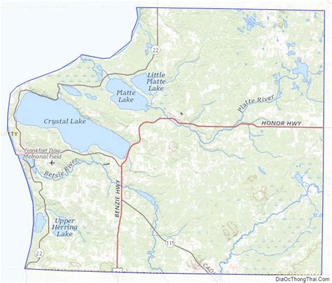 Map of Benzie County, Michigan - Thong Thai Real