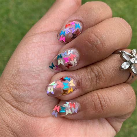 Alotta Butterflies short press on nails Individually placed | Etsy