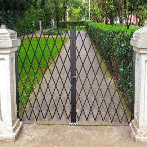 VEVOR Double Folding Security Gate 78 in. H x 144 in. W Steel Accordion ...