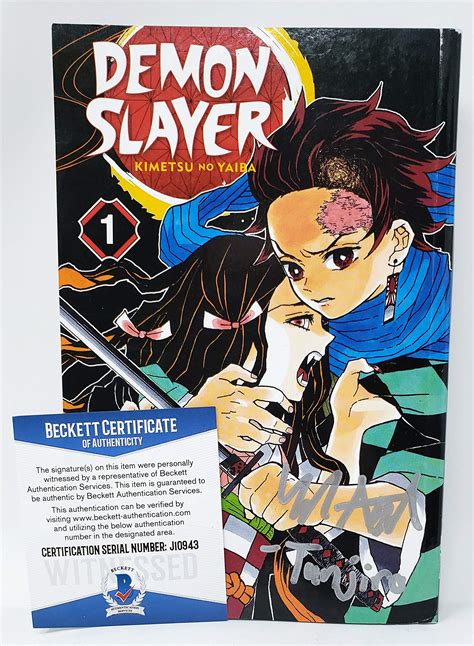 Buy Zach Aguilar signed Demon Slayer Kimetsu no Yaiba Manga Vol 1 Tanjiro Kamado Voice Actor ...