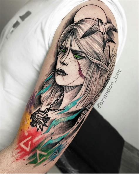 Ciri tattoo I got a couple weeks ago, done by Brandon_Bec in Manaus, Brazil. : r/witcher