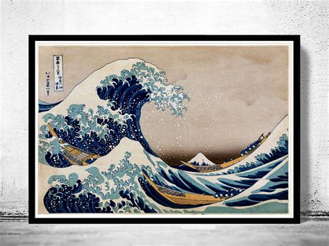 Japanese Art Hokusai Under the great wave off Kanagawa 1832 Vintage Poster - VINTAGE MAPS AND PRINTS