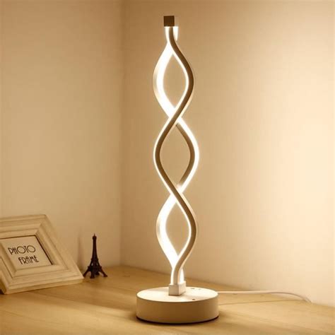Créatif moderne LED lampe de Table Design spirale acrylique Art lampes de Table pour chambre ...
