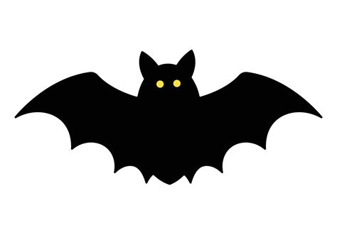 Cartoon Black Bat Icon Clipart on Flat Isolated White Background ...