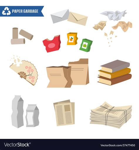 Paper trash on white background Royalty Free Vector Image