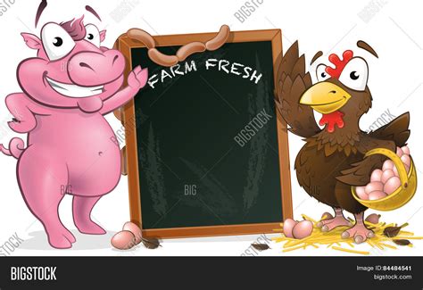 Cute Chicken Pig Sign Vector & Photo (Free Trial) | Bigstock