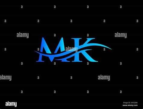 MK logo. Monogram letter MK logo design Vector. MK letter logo design ...