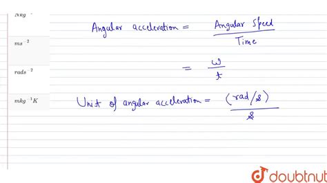 Angular Acceleration Units