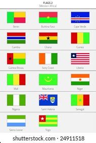 Flags Western Africa Countries 1: vector de stock (libre de regalías) 24911515 | Shutterstock