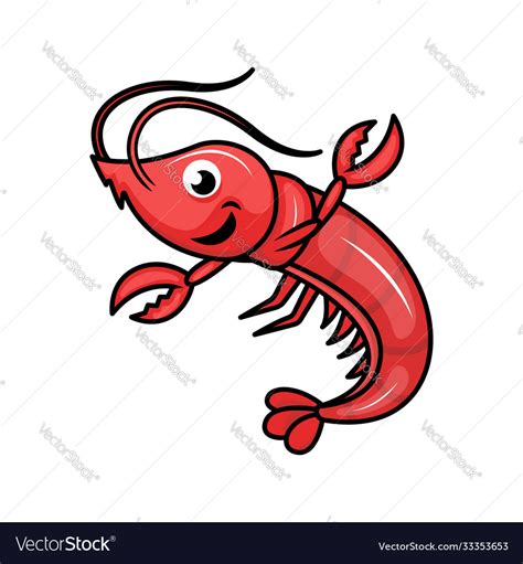 Cute shrimp Royalty Free Vector Image - VectorStock