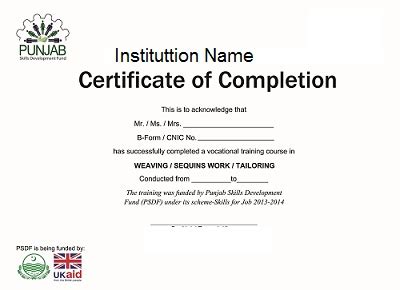 Sample Certificate of Course Completion Free Download | SemiOffice.Com