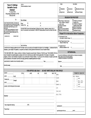 Fillable Online bernco bernalillo county assessor protest form Fax Email Print - pdfFiller