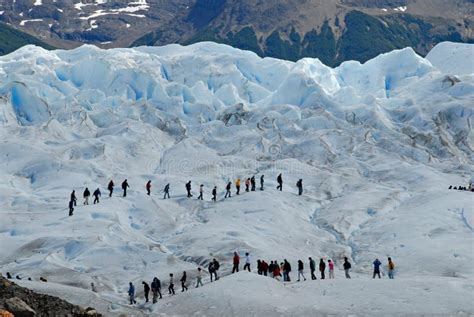 Trekking on the Perito Moreno Glacier, Argentina. Stock Photo - Image ...