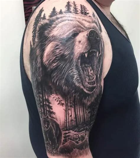 12+ Cool Roaring Bear Tattoo Designs - PetPress | Bear tattoos, Bear tattoo meaning, Grizzly ...