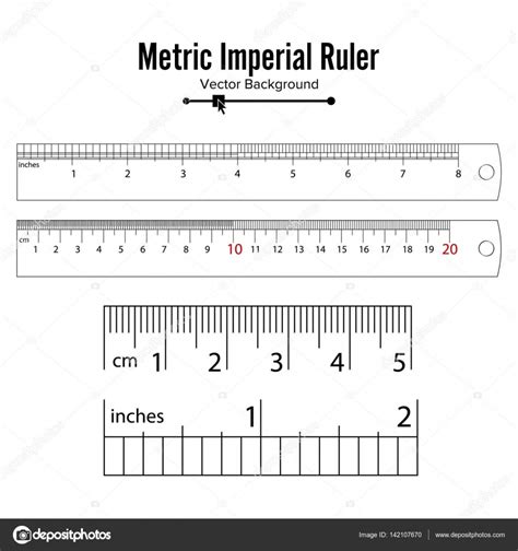 Metric Imperial Rulers Vector. Centimeter And Inch. Measure Tools Equipment Illustration ...