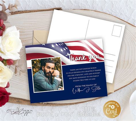 Funeral Thank You Card - Printable Funeral Template |Funeral Acknowledgement Card | Editable ...