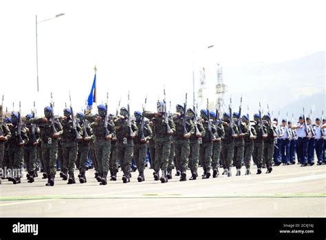 Ecuadorean military soldiers participate in a parade one day after Ecuador commemorated 192 ...