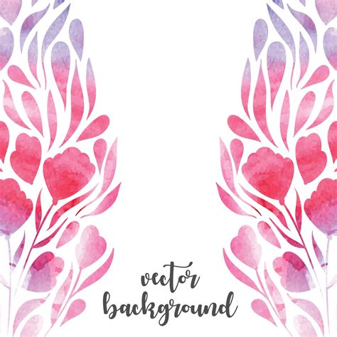 Vector background with watercolor flowers and leaves 11559265 Vector ...