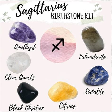 Sagittarius Birthstones Crystal Set 6 Tumbled Stones crystal - Etsy