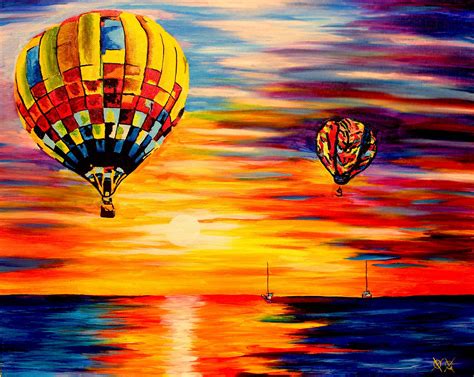 Hot Air Balloons Paintings See full sized image | Pinturas, Abstracto ...