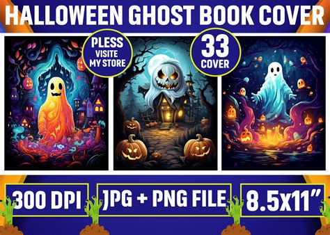 33 Halloween Ghost Book Cover Images Graphic by GoLdeN ArT · Creative Fabrica