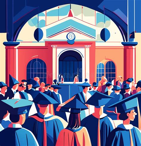 Proud Moments: a Heartwarming Graduation Ceremony Stock Illustration ...