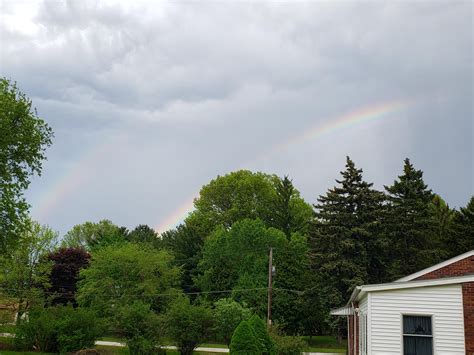 Double triple rainbow (rainbow on right has three violet bands, so it's ...