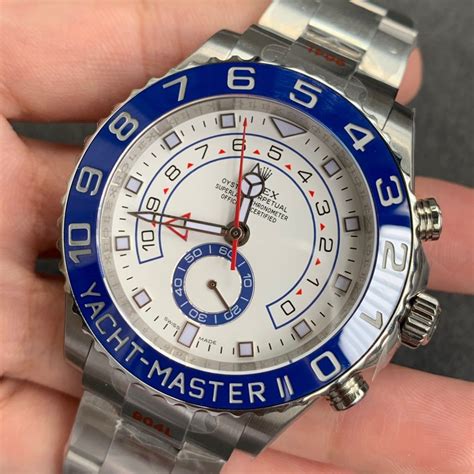 GM Factory Replica Rolex YachtMaster II 116680 with 904L Stainless Steel Case Clone 4161 ...