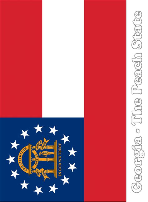 Large, Vertical, Printable Georgia State Flag, from NETSTATE.COM